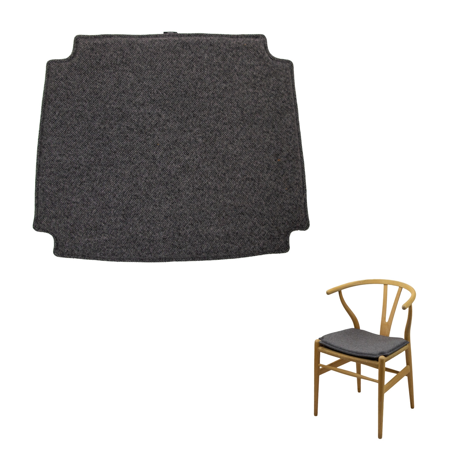 Seat Cushion in Seaside Fabric for CH 24 wishbone chair by Hans J. Wegner
